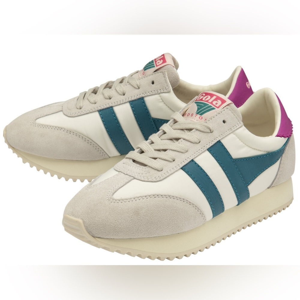 Gola Kids' White, Teal, and Purple Sneakers